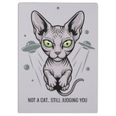 Oordelende Sphynx Kat in Ruimte Kunst Klembord (Achterkant)
