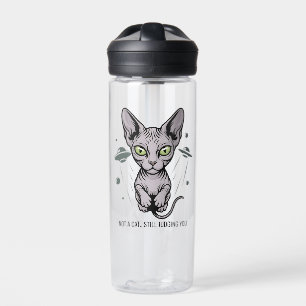 Oordelende Sphynx Kat in Ruimte Kunst Waterfles