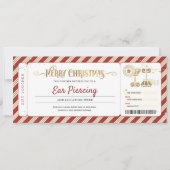 Oorknopjes Kerstcadeau Ticket Bon Kaart (Voorkant)