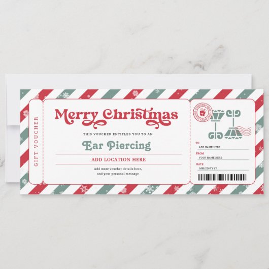 Oorknoppen Kerstcadeaubon Kaart (Voorkant)