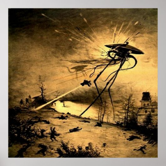 Oorlog der Werelden H G Wells Sciencefiction Poster (Voorkant)