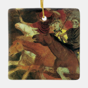 Oorlog door Arnold Böcklin, Vintage Symbolism Fine Keramisch Ornament