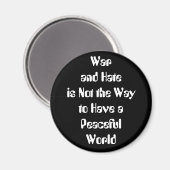 Oorlog en haat versus vrede magneet (Voorkant / Achterkant)