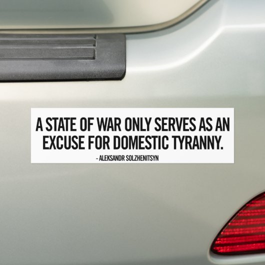 Oorlog en Tyranny Bumpersticker (Op auto)