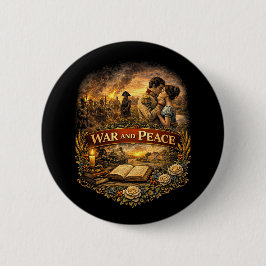 Oorlog en Vrede Ronde Button 5,7 Cm