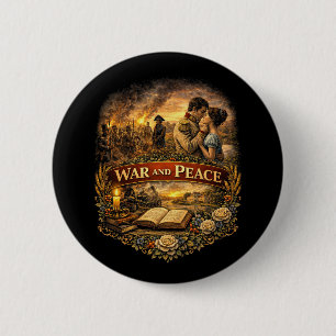 Oorlog en Vrede Ronde Button 5,7 Cm