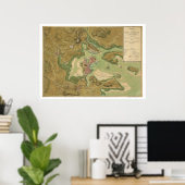 Oorlog in Boston Map - 1776 Poster (Thuiskantoor)