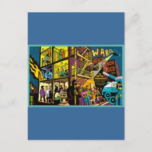 Oorlog in de Cartoon van de buurt Briefkaart (Voorkant)
