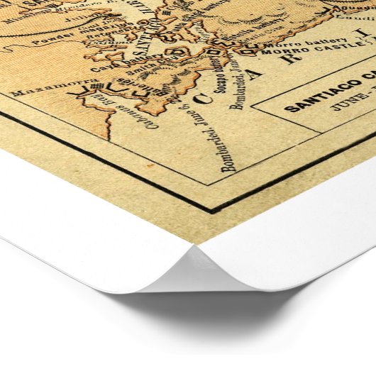 Oorlog in West Indies Map 1898 Poster (Hoek)