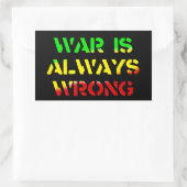 Oorlog is altijd verkeerd Rasta Rechthoekige Sticker (Tas)