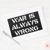 Oorlog is altijd verkeerd rechthoekige sticker (Envelop)
