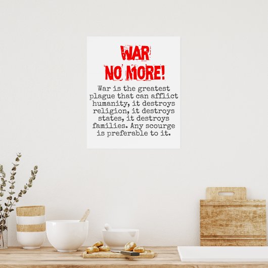 Oorlog is de grootste plaag - tegenoorlogse prijso poster (Keuken)