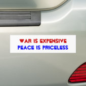 Oorlog is duur bumpersticker (Op auto)