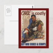 Oorlog is duur WWII Briefkaart (Voorkant / Achterkant)