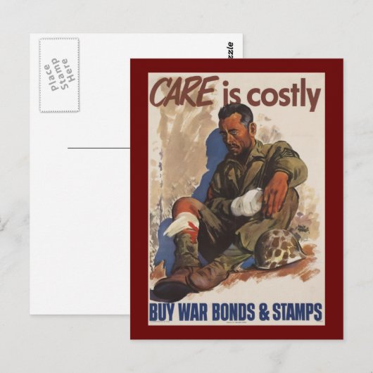 Oorlog is duur WWII Briefkaart (Voorkant / Achterkant)