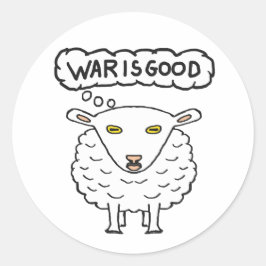 Oorlog is een goed schaap ronde sticker