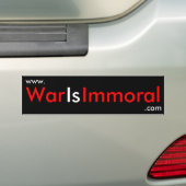 Oorlog is een onmorele Bumpersticker (Op auto)