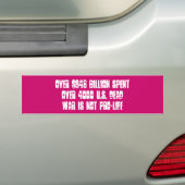 oorlog is geen pro - leven - Gepersonaliseerd Bumpersticker (Op auto)