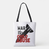 Oorlog is kindermishandeling tote bag (Achterkant)