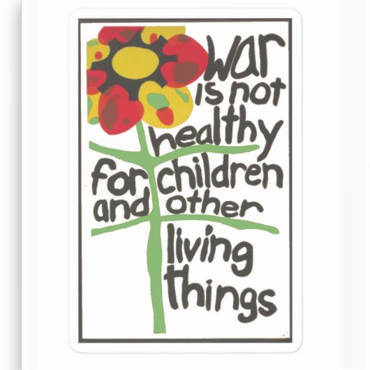 Oorlog is niet gezond, Sticker (Voorkant)