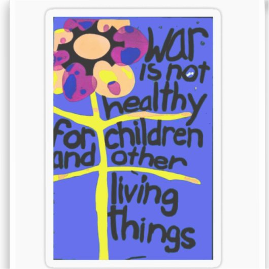 Oorlog is niet gezond, sticker (Voorkant)