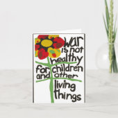 Oorlog is niet gezond voor kinderen  bedankkaart (Voorkant)