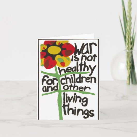 Oorlog is niet gezond voor kinderen  bedankkaart (Voorkant)