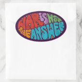 Oorlog is niet het antwoord ovale sticker (Tas)