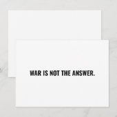 Oorlog is niet het antwoord witte zwarte minimalis (Voorkant / Achterkant)