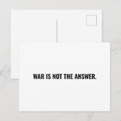Oorlog is niet het antwoord witte zwarte tekst min briefkaart (Voorkant / Achterkant)