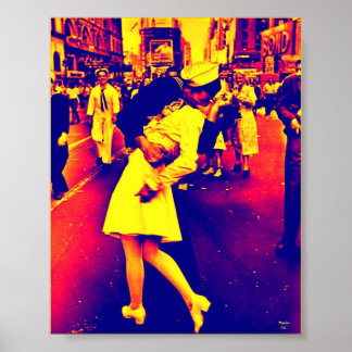 Oorlog is over Kiss - Popart Style Poster