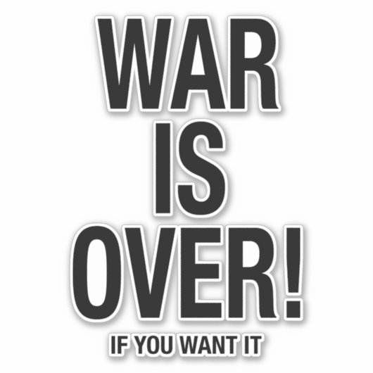 Oorlog is voorbij sticker (Voorkant)