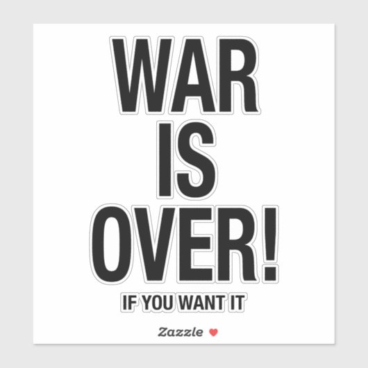 Oorlog is voorbij sticker (Vel)