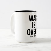 Oorlog is voorbij tweekleurige koffiemok (Voorkant links)