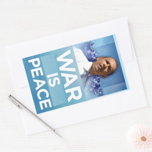 Oorlog is vrede Obama Sticker (Envelop)