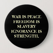 Oorlog is vrede ronde button 4,0 cm (Voorkant)