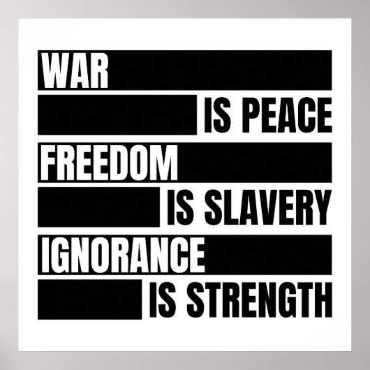 Oorlog is Vredesvrijheid slavernij Poster (Voorkant)