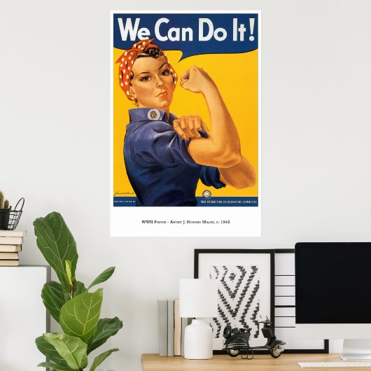 Oorlog-Poster-30: Rosie De Riveter Poster (Thuiskantoor)