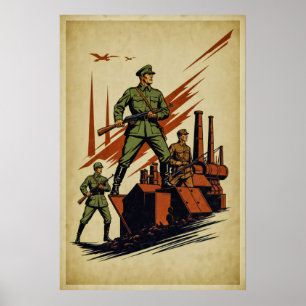 Oorlog Poster - Bold Army Mars Illustratie