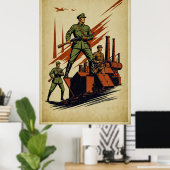 Oorlog Poster - Bold Army Mars Illustratie (Thuiskantoor)