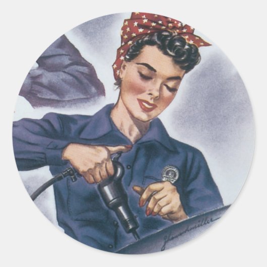 Oorlog Poster - Vrouwen werknemers stickers (Voorkant)