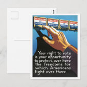 Oorlog Stem voor Vrijheden Briefkaart (Voorkant / Achterkant)