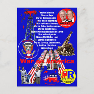 Oorlog tegen Amerika - Briefkaart