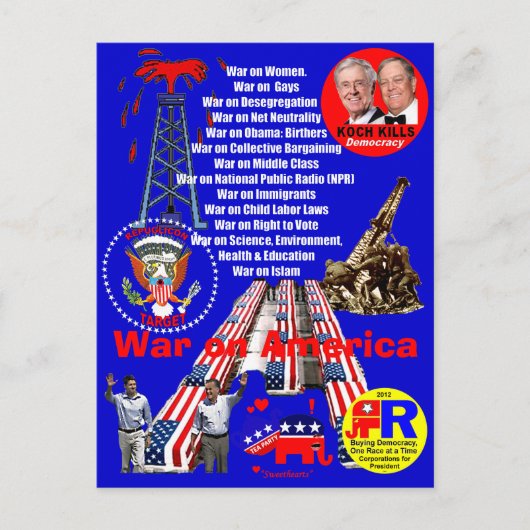 Oorlog tegen Amerika - Briefkaart (Voorkant)