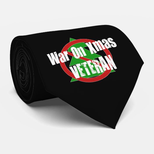oorlog tegen het kerstveteraan stropdas (Opgerold)
