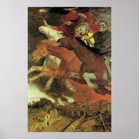 Oorlog van Arnold Bocklin,  symbolistische kunst Poster (Voorkant)