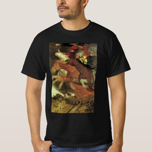 Oorlog van Arnold Bocklin,  symbolistische kunst T-shirt (Voorkant)
