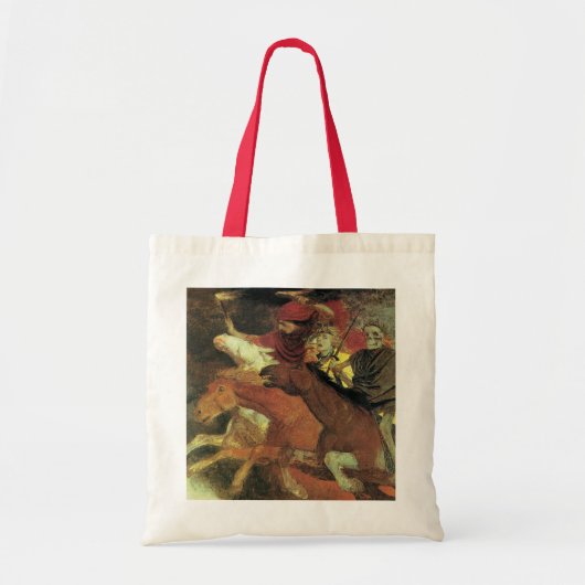 Oorlog van Arnold Bocklin, symbolistische kunst Tote Bag (Voorkant)