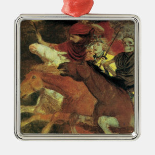 Oorlog van Arnold Böcklin, Vintage Symbolism Fine  Metalen Ornament