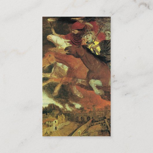 Oorlog van Arnold Bocklin Visitekaartje (Achterkant)